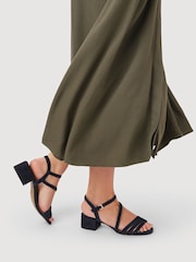 Jones Bootmaker Navy Suede Wide Fit Ginette Leather Sandals - Image 6 of 6