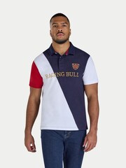Raging Bull Diagonal Panel Blue Rugby Shirt - Image 1 of 4