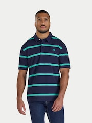 Raging Bull Thick Stripe Blue Rugby Shirt - Image 1 of 5