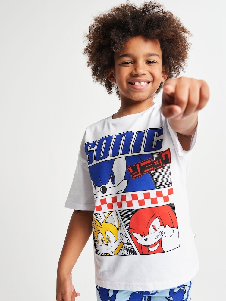 Brand Threads Blue Sonic The Hedgehog Long Leg Pyjamas - Image 2 of 6