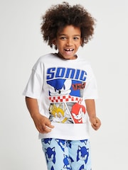 Brand Threads Blue Sonic The Hedgehog Long Leg Pyjamas - Image 3 of 6