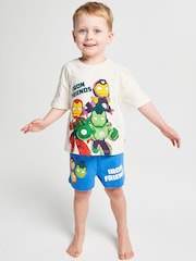 Brand Threads Blue Iron Man & His Awesome Friends Pyjamas Set - Image 1 of 6
