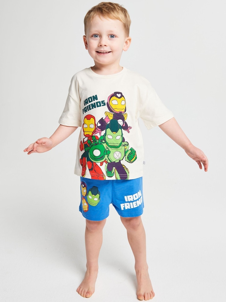 Brand Threads Blue Iron Man & His Awesome Friends Pyjamas Set - Image 1 of 6