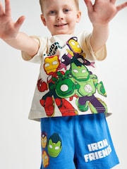 Brand Threads Blue Iron Man & His Awesome Friends Pyjamas Set - Image 5 of 6