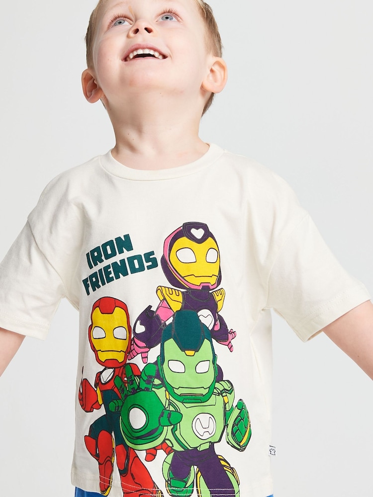 Brand Threads Blue Iron Man & His Awesome Friends Pyjamas Set - Image 6 of 6