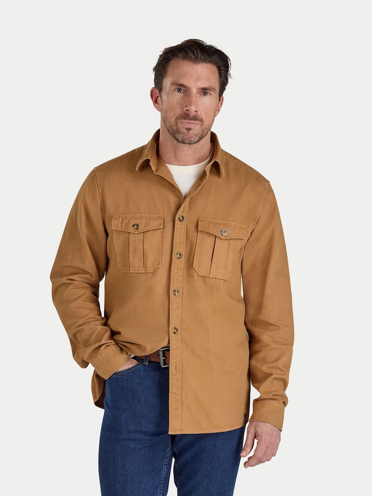 Raging Bull Garment Dyed Canvas Natural Shacket - Image 1 of 5
