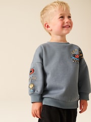 Grey Back Printed Crew Neck Sweat Top (3mths-7yrs) - Image 2 of 5
