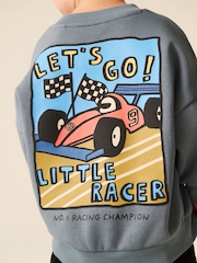 Grey Back Printed Crew Neck Sweat Top (3mths-7yrs) - Image 3 of 5