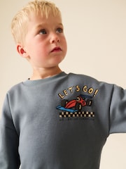 Grey Back Printed Crew Neck Sweat Top (3mths-7yrs) - Image 5 of 5