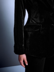 Black Velvet Single Breasted Blazer - Image 4 of 7