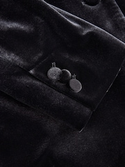 Black Velvet Single Breasted Blazer - Image 6 of 7