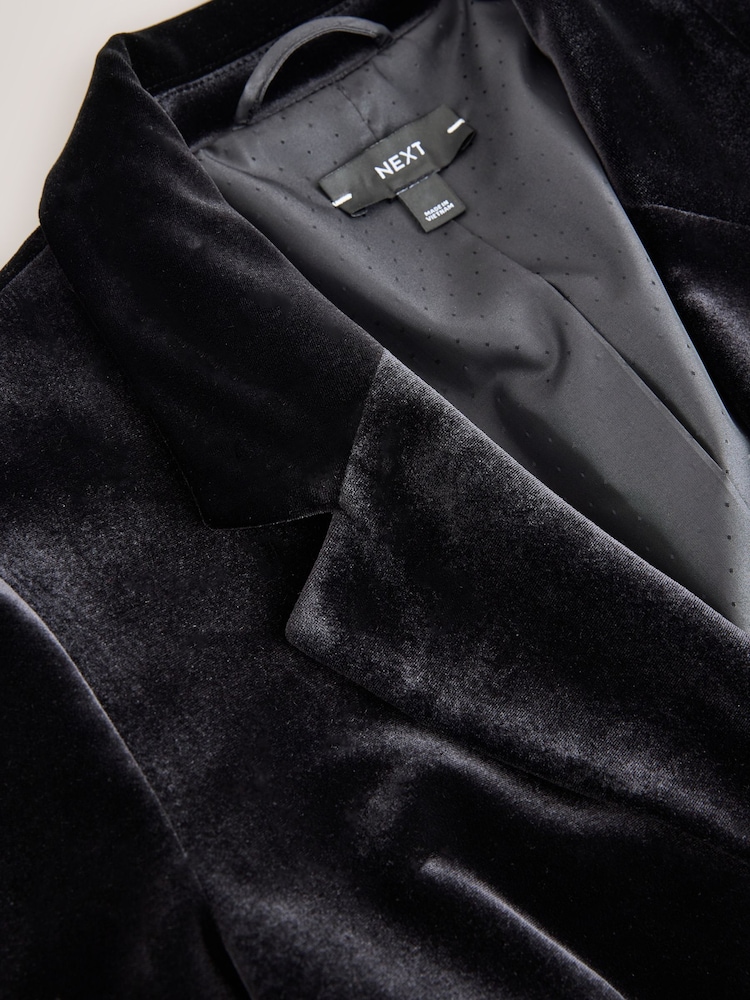 Black Velvet Single Breasted Blazer - Image 7 of 7 Black Velvet Single Breasted Blazer - Image 7 of 7