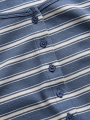 The Set 2 Pack Soft Ribbed Button Up 长袖 and 短裤睡衣 - 14的图像13｝