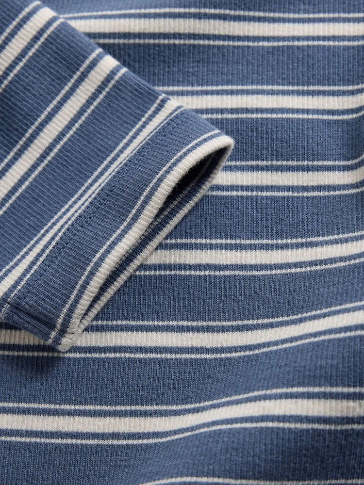 The Set 2 Pack Soft Ribbed Button Up 长袖 and 短裤睡衣 - 14的图像14｝