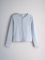 The Set 2 Pack Soft Ribbed Button Up 长袖 and 短裤睡衣 - 14的图像9｝