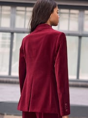أحمر - سترة مخملية بصف أزرار واحد من N.Premium - Image 3 of 7
