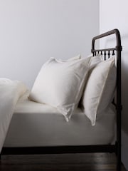 The Set 2 Pack Cream Washed Cotton Bedsets with Fitted Sheets - Image 3 of 4