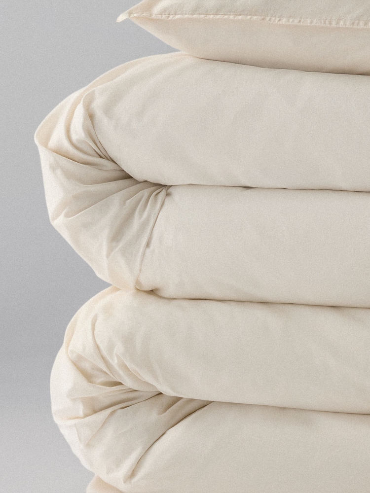 The Set 2 Pack Cream Washed Cotton Bedsets with Fitted Sheets - Image 4 of 4 The Set 2 Pack Cream Washed Cotton Bedsets with Fitted Sheets - Image 4 of 4