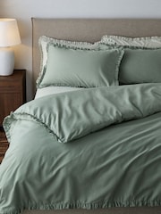 The Set 8 Piece Green/Stripe Frill Duvet Cover and Pillowcase Set with Fitted Sheets - Image 3 of 4