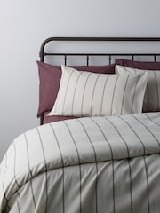 The Set 8 Piece Burgundy Stripe Duvet Cover and Pillowcase Set with Fitted Sheets - Image 4 of 4