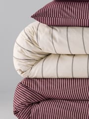 The Set 8 Piece Burgundy Stripe Duvet Cover and Pillowcase Set with Fitted Sheets - Image 6 of 6