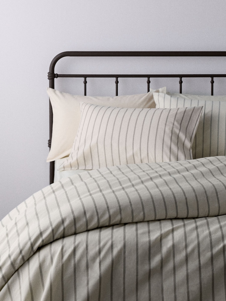 The Set 8 Piece Natural Placement Stripe Duvet Cover and Pillowcase Set with Fitted Sheets - Image 6 of 6 The Set 8 Piece Natural Placement Stripe Duvet Cover and Pillowcase Set with Fitted Sheets - Image 6 of 6