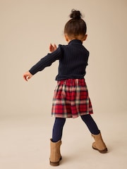 Red Tartan Check Skort and Tights Set (3mths-7yrs) - Image 3 of 4