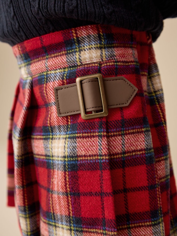 Red Tartan Check Skort and Tights Set (3mths-7yrs) - Image 4 of 4 Red Tartan Check Skort and Tights Set (3mths-7yrs) - Image 4 of 4