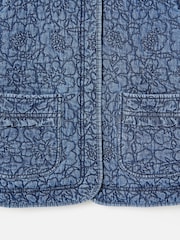 Oliver Bonas Blue Denim Floral Quilted Gilet - Image 5 of 7