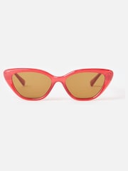Oliver Bonas Red Narrow Cat eye Sunglasses - Image 2 of 5