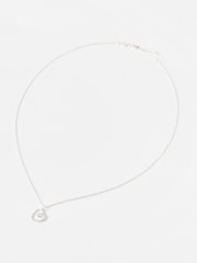 Oliver Bonas Silver Tone Hali Textured Heart Charm Pendant Necklace - Image 2 of 4