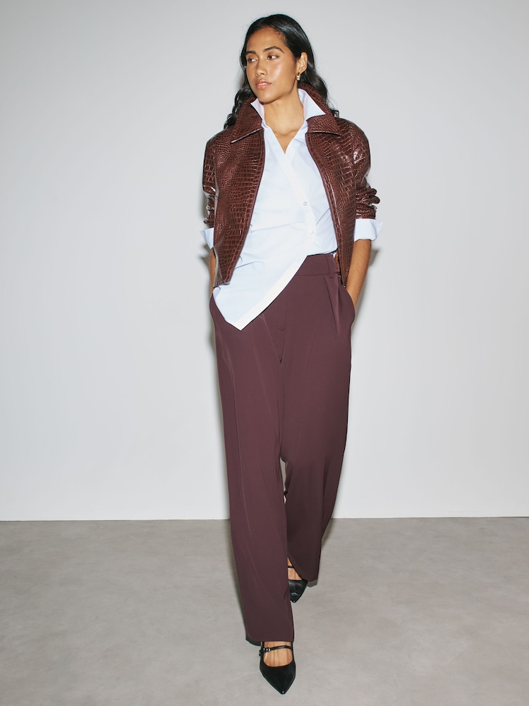 Port Elastic Back Wide Leg Trousers - Image 1 of 8