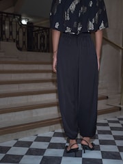 Black Satin Balloon Trousers - Image 3 of 4