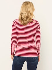 FatFace Breton Pink Long Sleeve Stripe T-Shirt - Image 2 of 6
