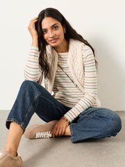 FatFace Breton Natural Long Sleeve Stripe T-Shirt - Image 5 of 6