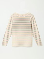 FatFace Breton Natural Long Sleeve Stripe T-Shirt - Image 6 of 6