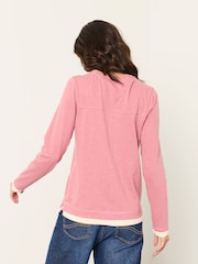 FatFace Mia Dusky Pink Henley Top - Image 2 of 6