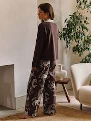 Daily by Desmond & Dempsey Chocolate Brown Caballo Rugby Pyjamas - Imagen 3 de 6