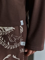 Daily by Desmond & Dempsey Chocolate Brown Caballo Rugby Pyjamas - Imagen 5 de 6