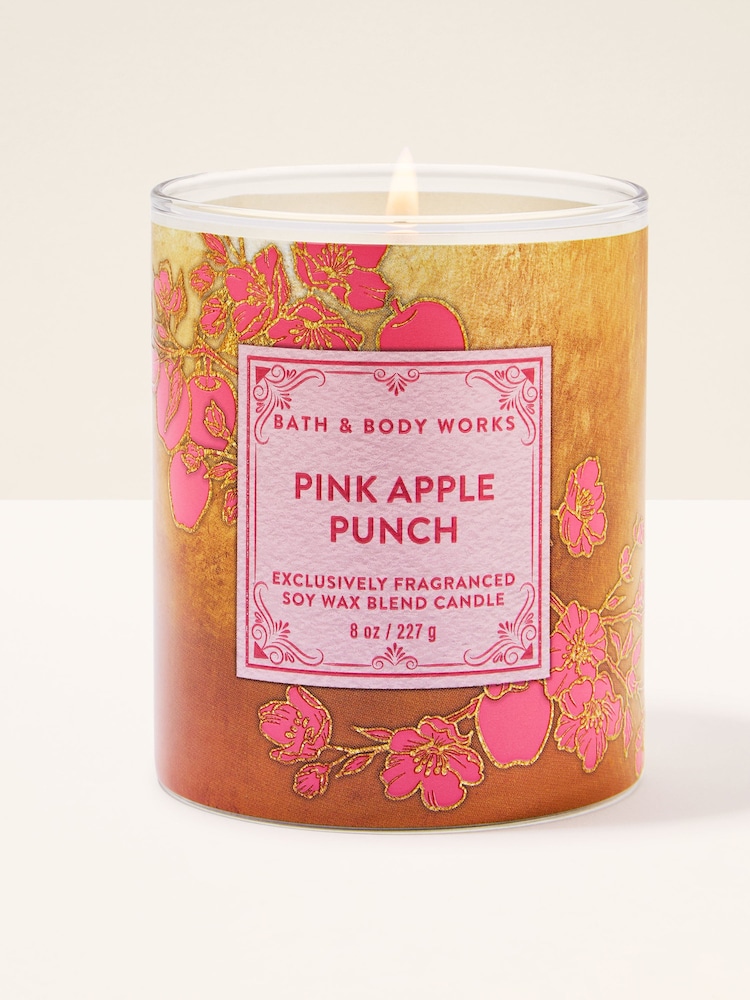 Bath & Body Works Pink Apple Punch Single Wick Candle 227g - Image 1 of 2