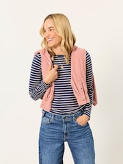 FatFace Breton Navy Metallic Long Sleeve Stripe T-Shirt - Image 1 of 6