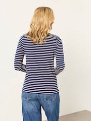 FatFace Breton Navy Metallic Long Sleeve Stripe T-Shirt - Image 2 of 6