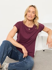 FatFace Ivy Dark Purple T-Shirt - Image 1 of 6