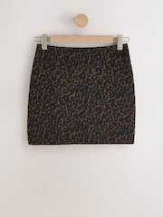 Negro/Marrón - Leopard Print Mini Skirt - Imagen 1 de 3