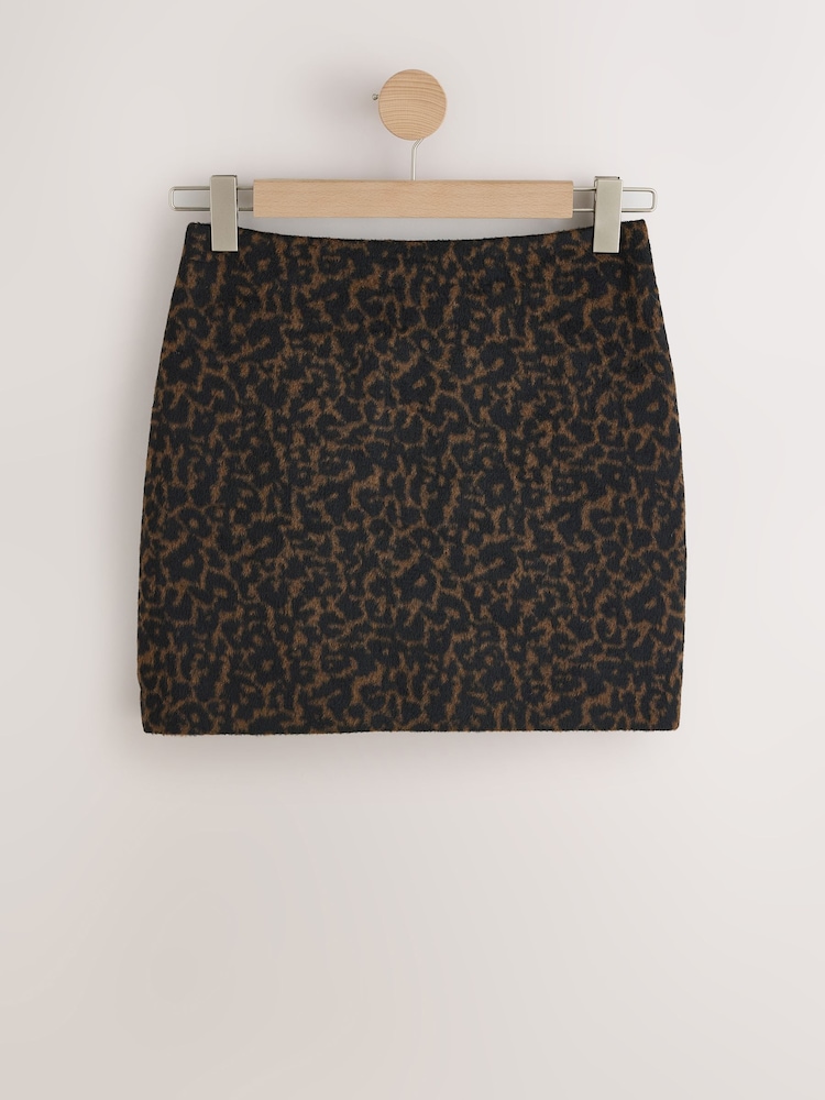Negro/Marrón - Leopard Print Mini Skirt - Imagen 1 de 3 Negro/Marrón - Leopard Print Mini Skirt - Imagen 1 de 3
