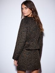 Schwarz/Braun - Leopard Print Mini Skirt - Bild 4 von 8