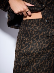 Schwarz/Braun - Leopard Print Mini Skirt - Bild 5 von 8