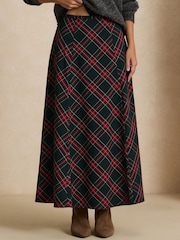 Red/Green Check Midi Skirt - Image 3 of 8