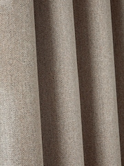Natural Brushed Herringbone Eyelet Super Thermal Curtains - Image 5 of 5