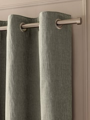 Grey Heavyweight Chenille Blackout/Thermal Eyelet Curtains - Image 1 of 6